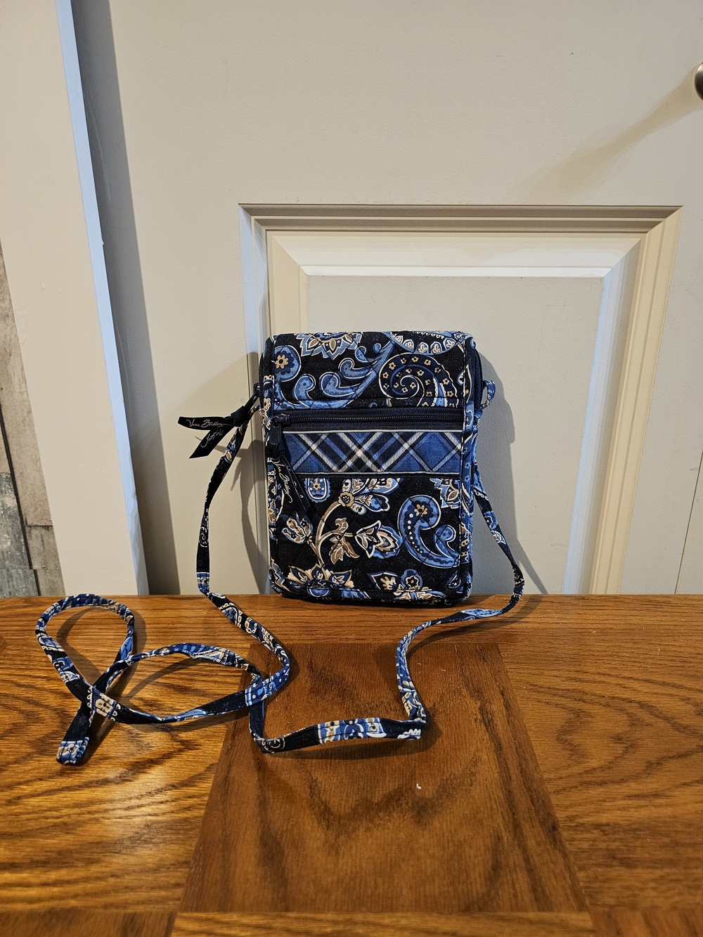 Vera Bradley Blue Paisley Crossbody Bag with Adjustable Strap